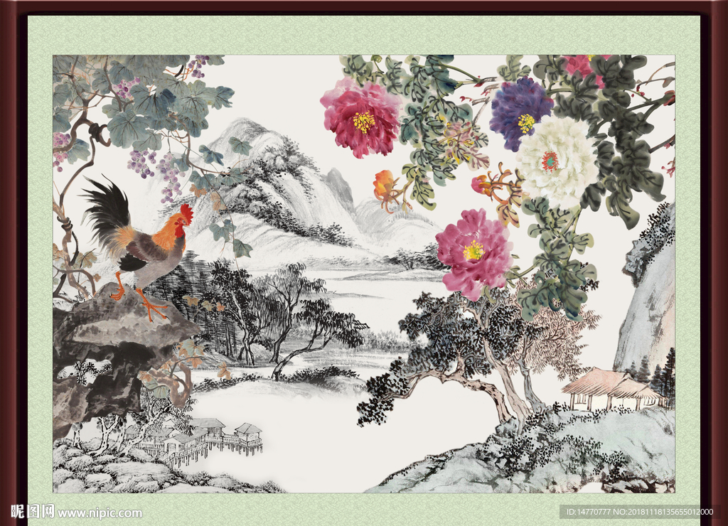 国画牡丹图