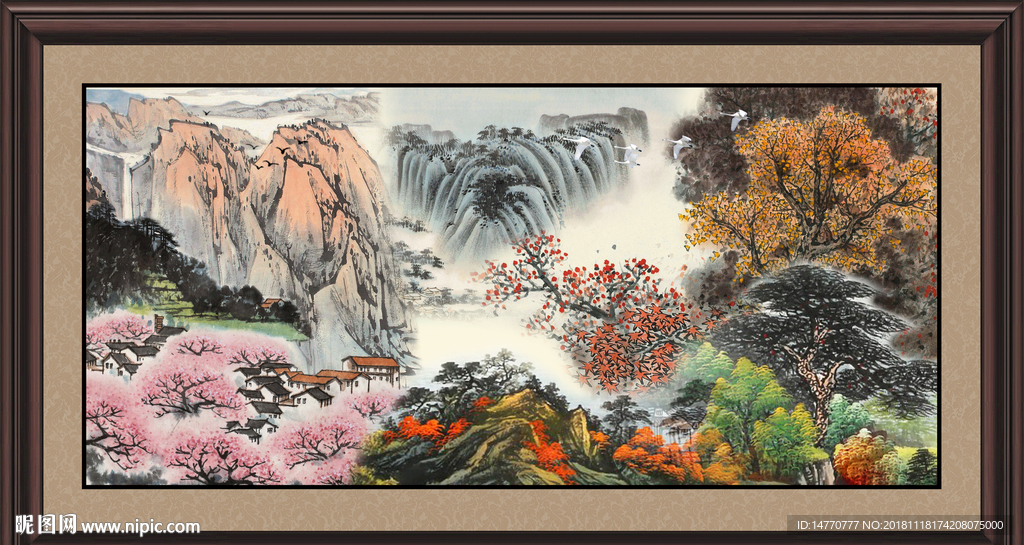 国画 泰山风光