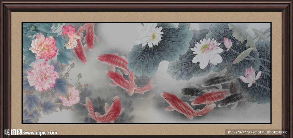 中国画荷花