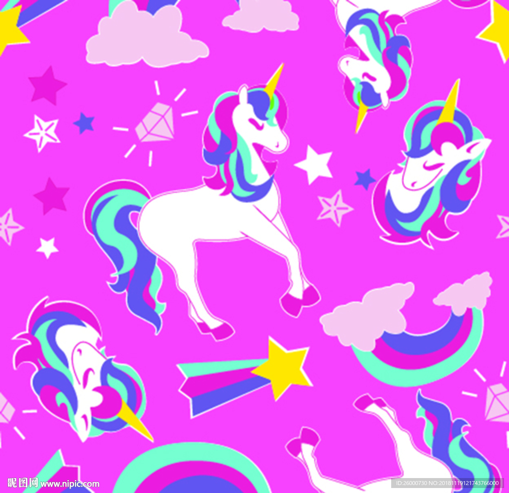 独角兽  满版无缝