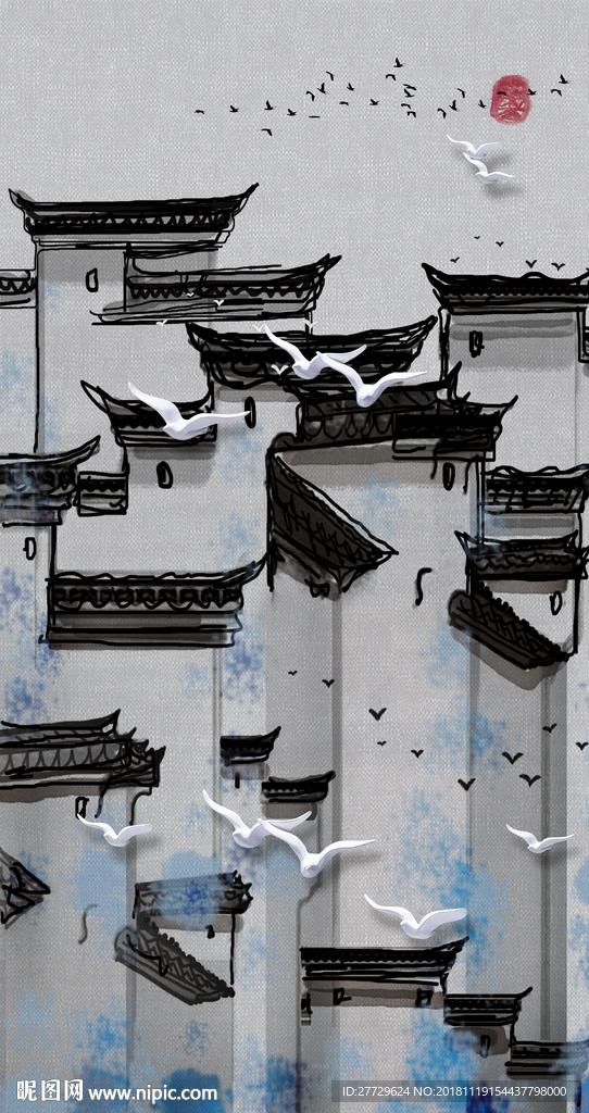 建筑抽象画