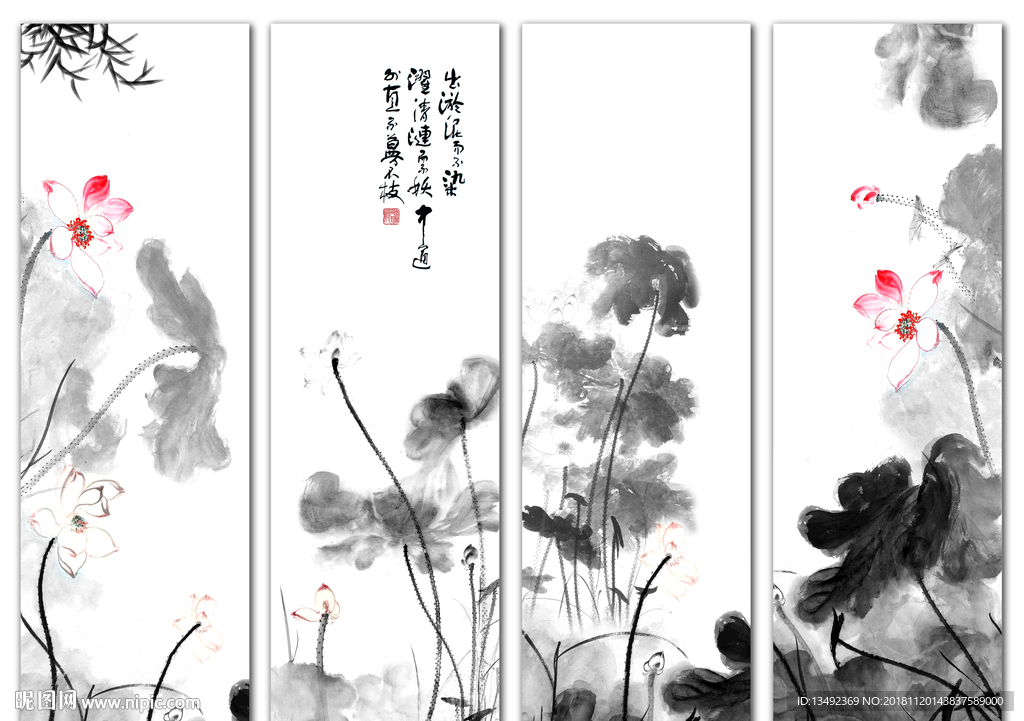 黑白荷花