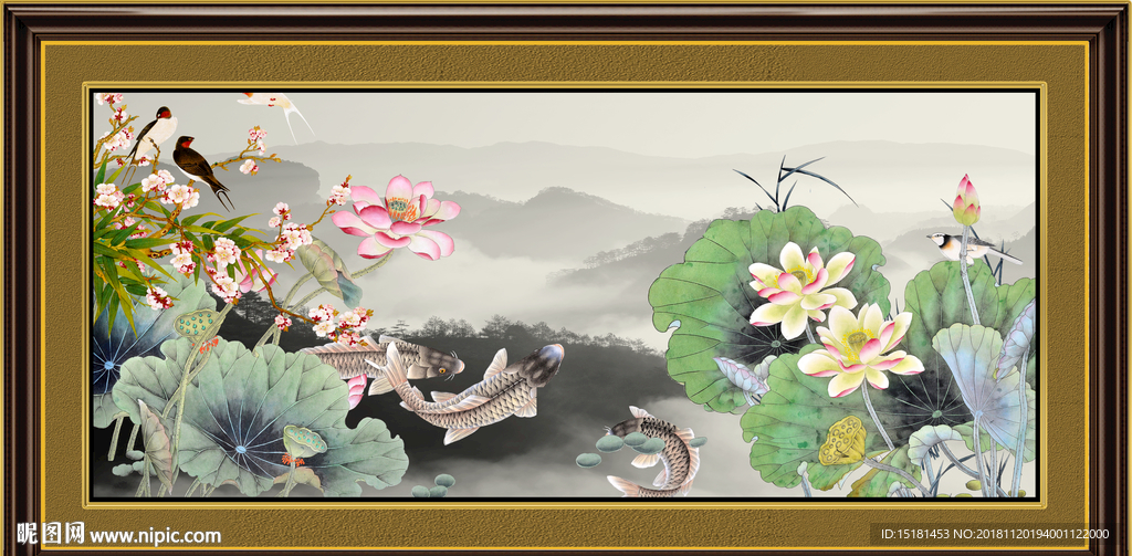 国画荷花
