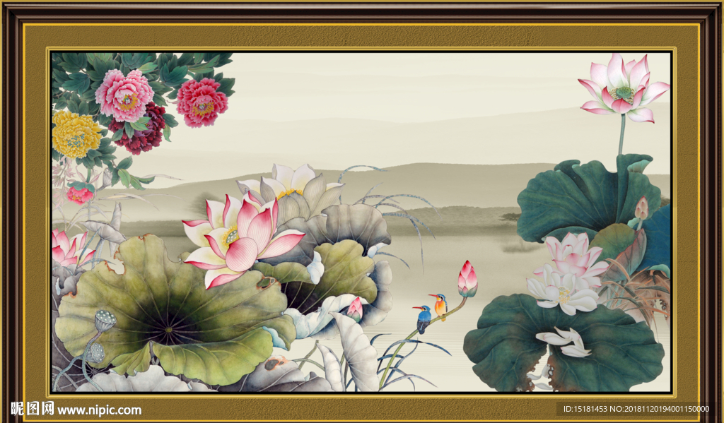 国画荷花