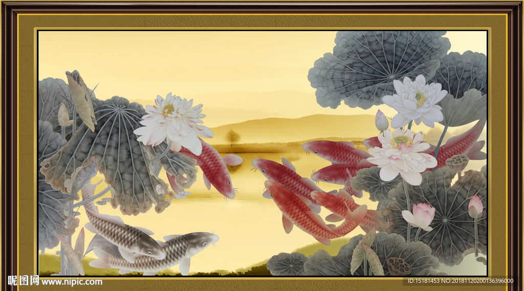 国画荷花