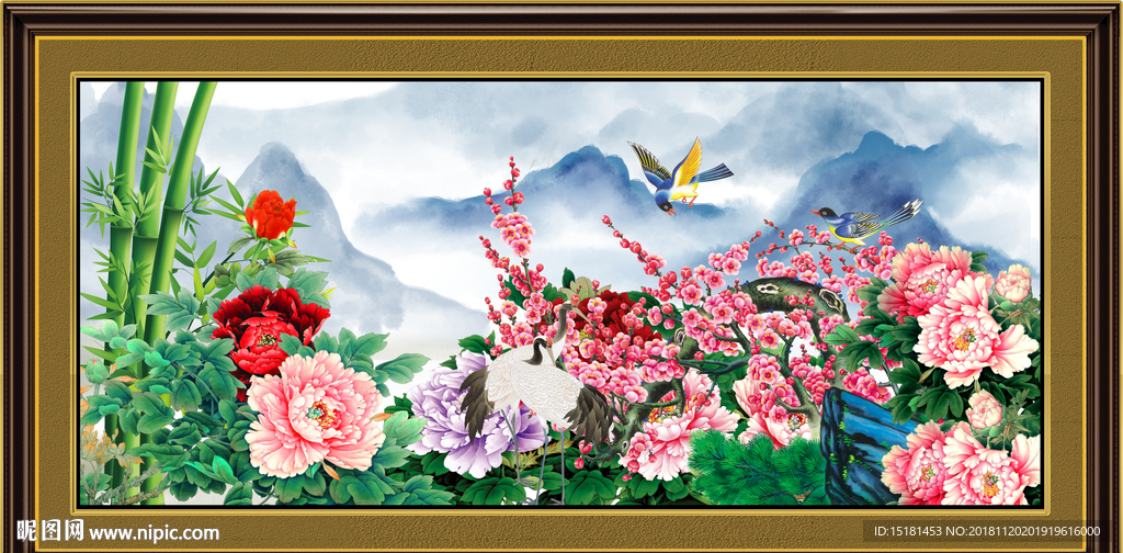 富贵牡丹 工笔牡丹