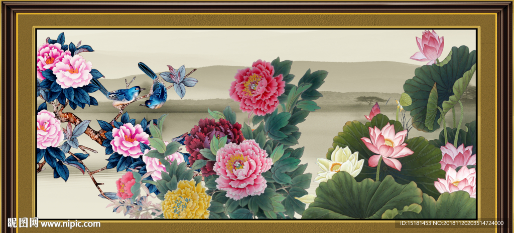 国画荷花