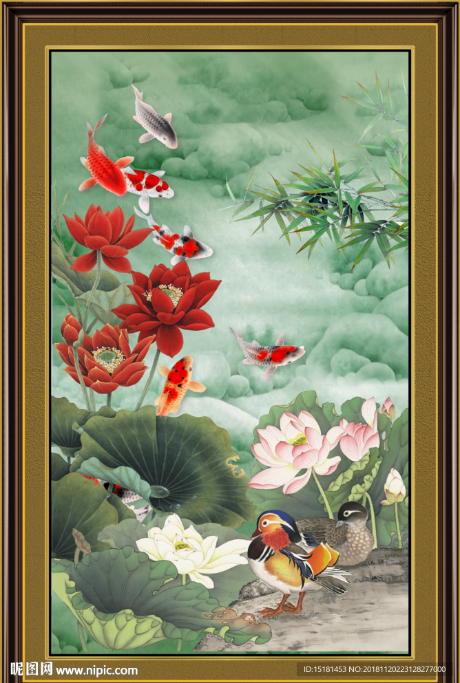 国画荷花