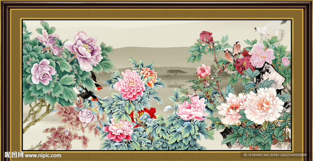 国画牡丹
