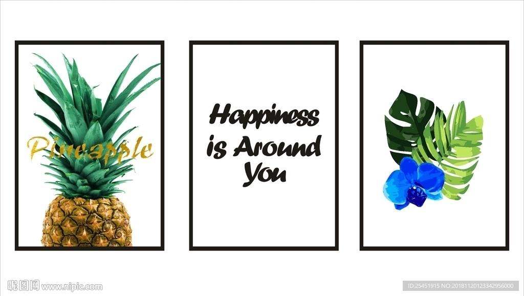 北欧水果绿植挂画