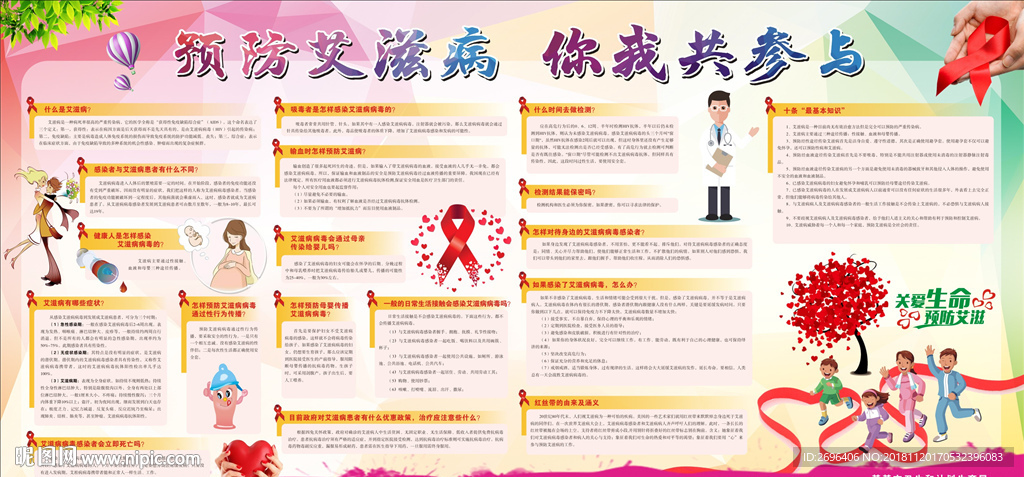 预防艾滋病宣传板报