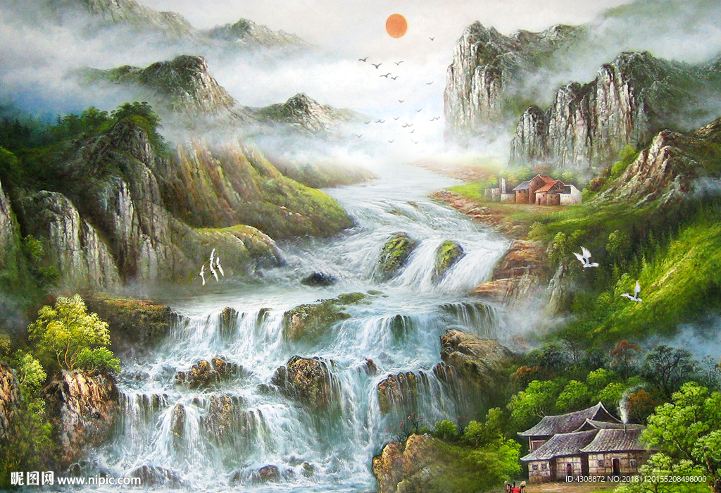 油画山水