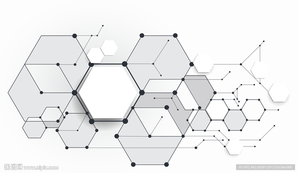 现代简约立体线条六边形图案