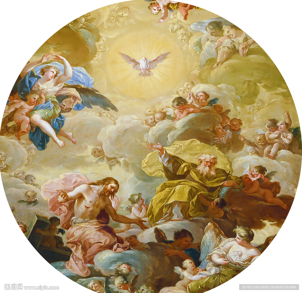 天顶天空壁画壁纸图案