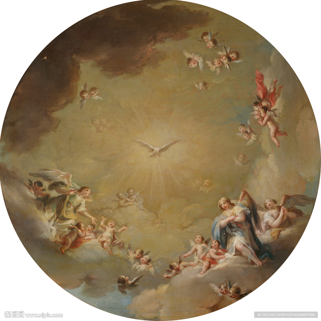 天顶天空壁画壁纸图案