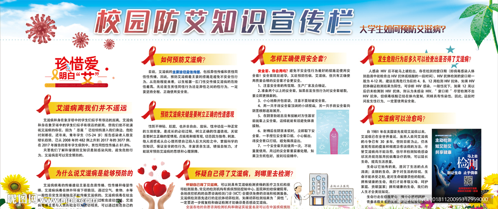 校园防艾知识宣传栏