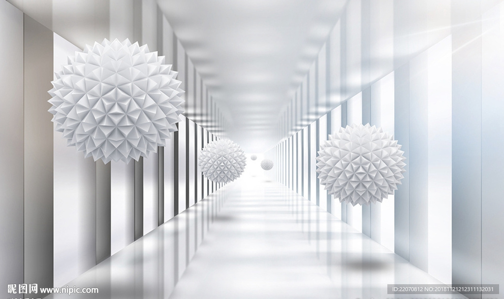 创意简约立体白球背景墙