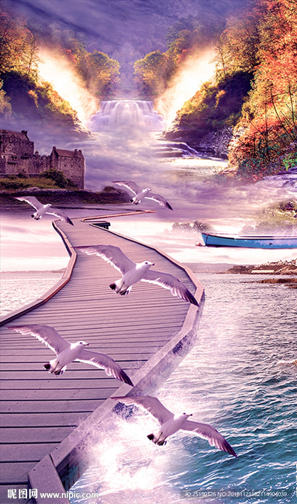 现代唯美风景装饰画图片