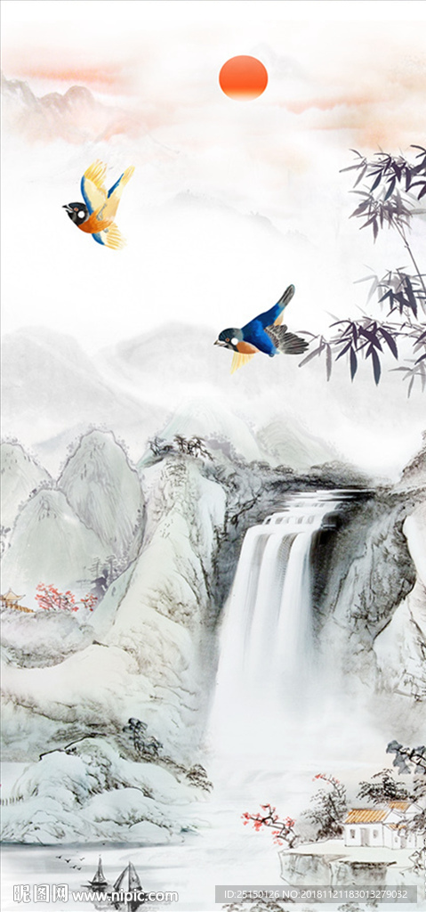 抽象意境水墨山水装饰画