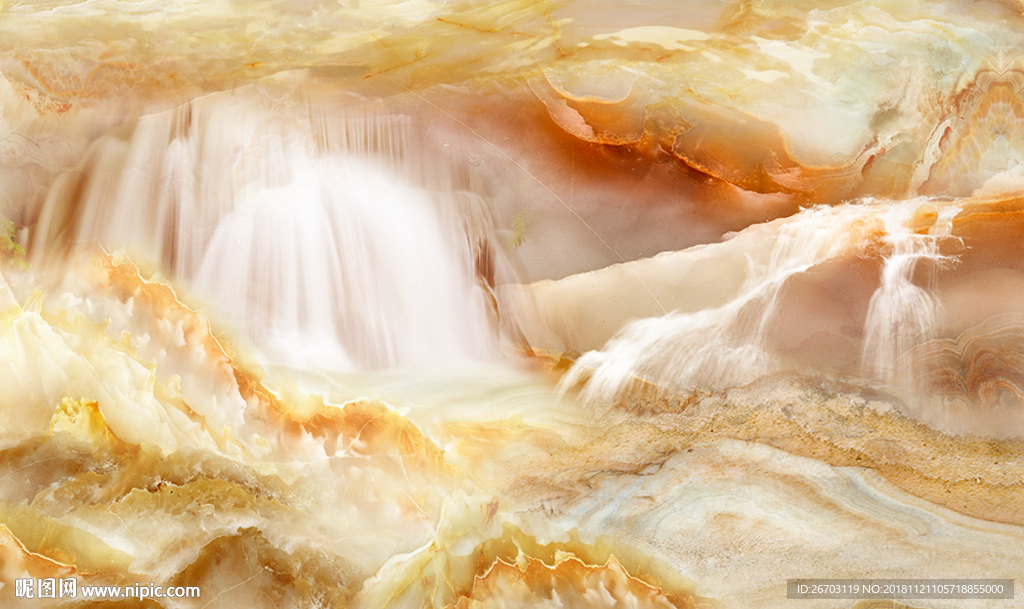 大理石纹山水画背景墙