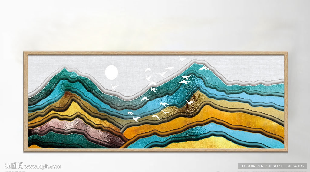 新中式抽象质感山水装饰画
