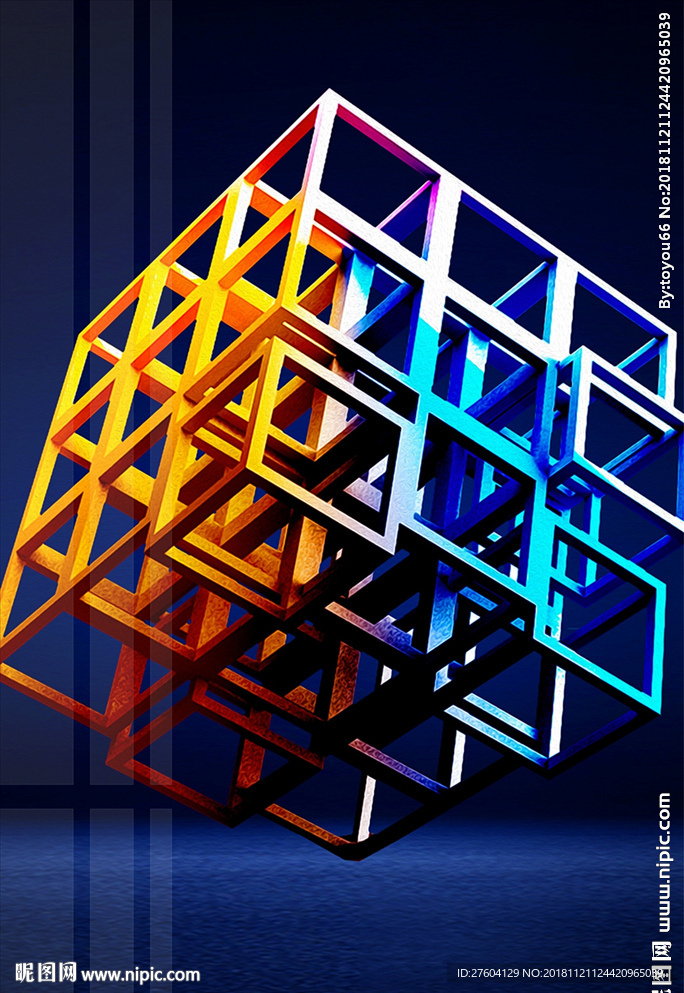空间立体几何创意装饰画