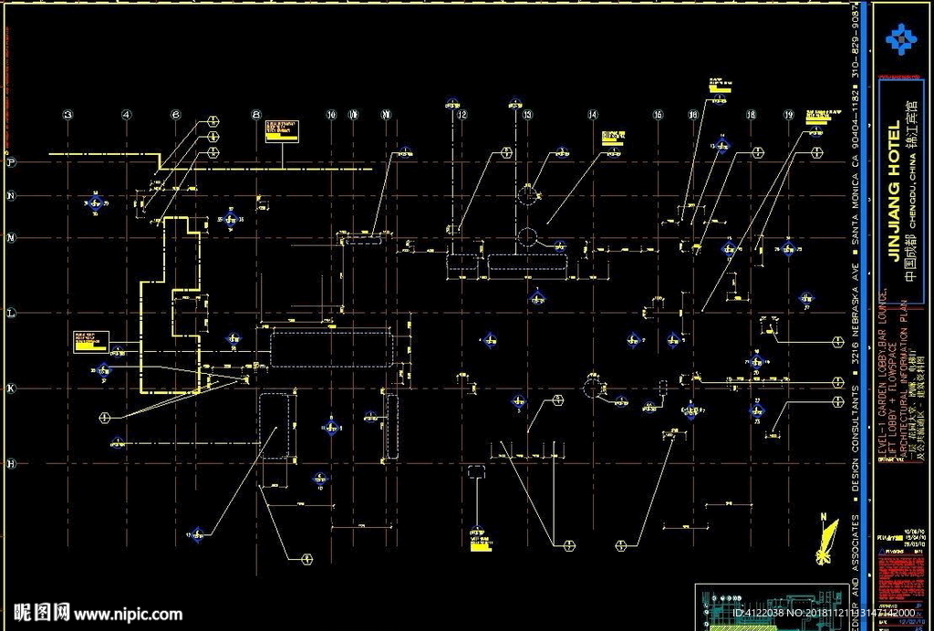成都锦江宾馆大堂+样板间施工图