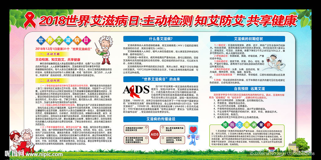 2018艾滋病日宣传栏