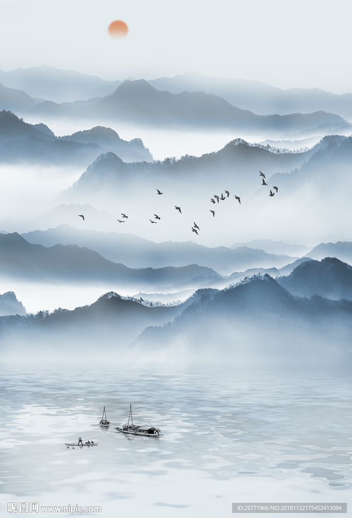 山水素材 山水画素材