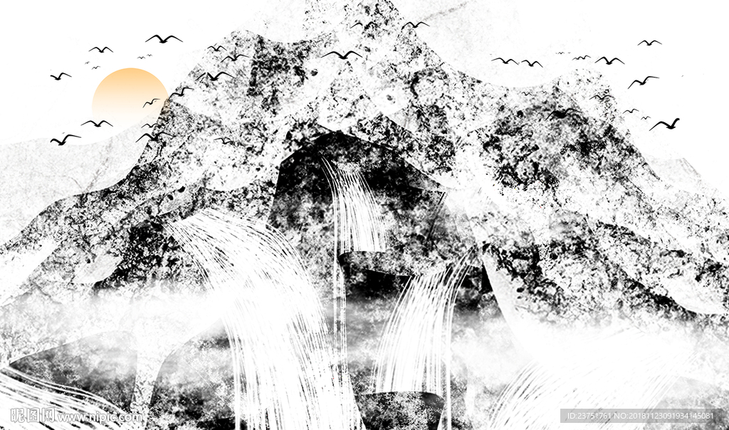绘山水画