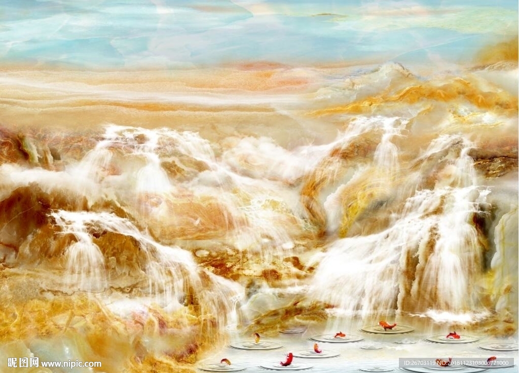 大理石纹山河背景墙