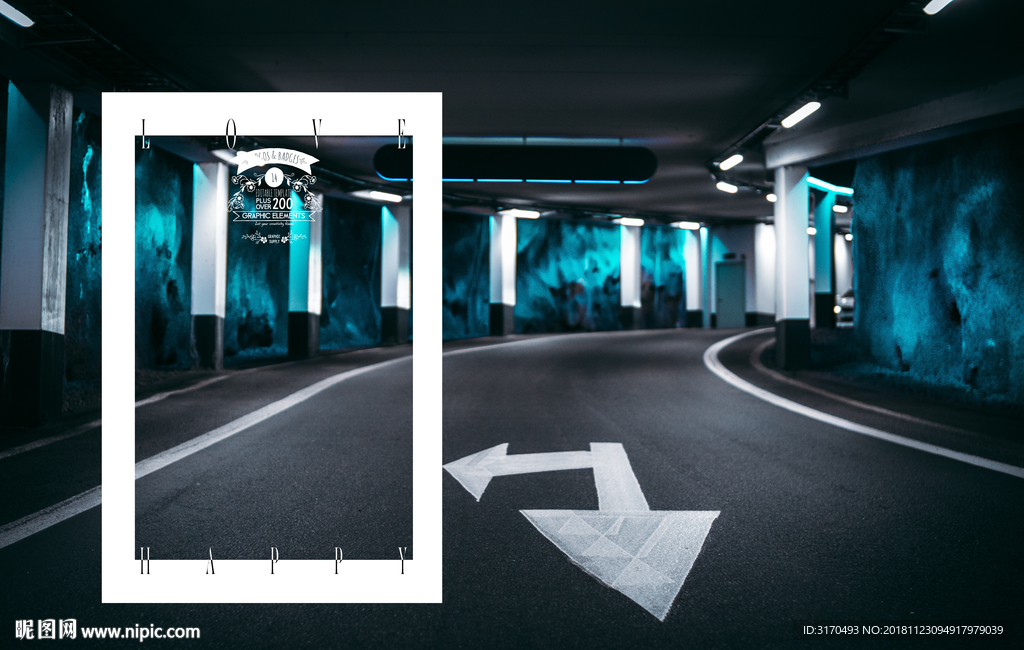 停车场背影素材