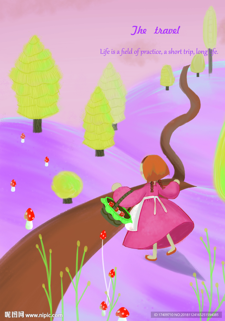 采蘑菇的小女孩