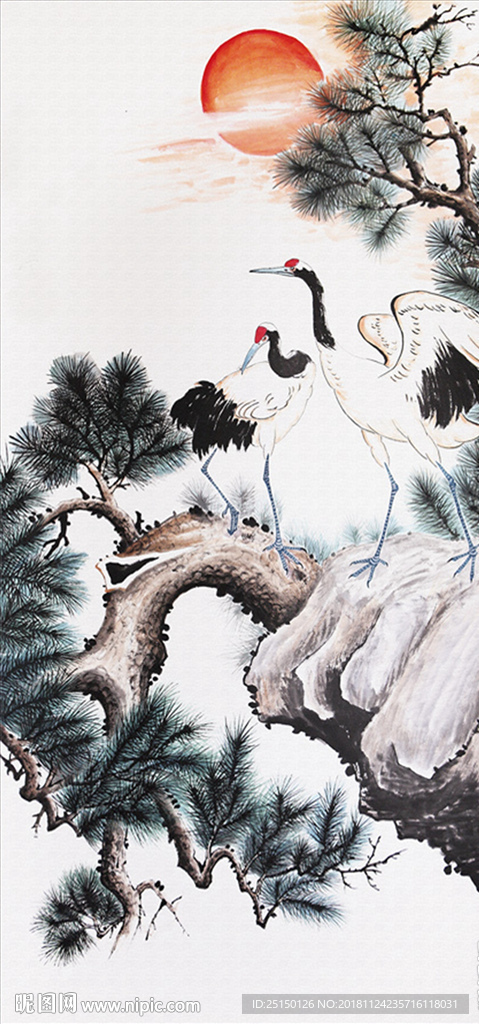 中式满堂松树国画山水装饰画