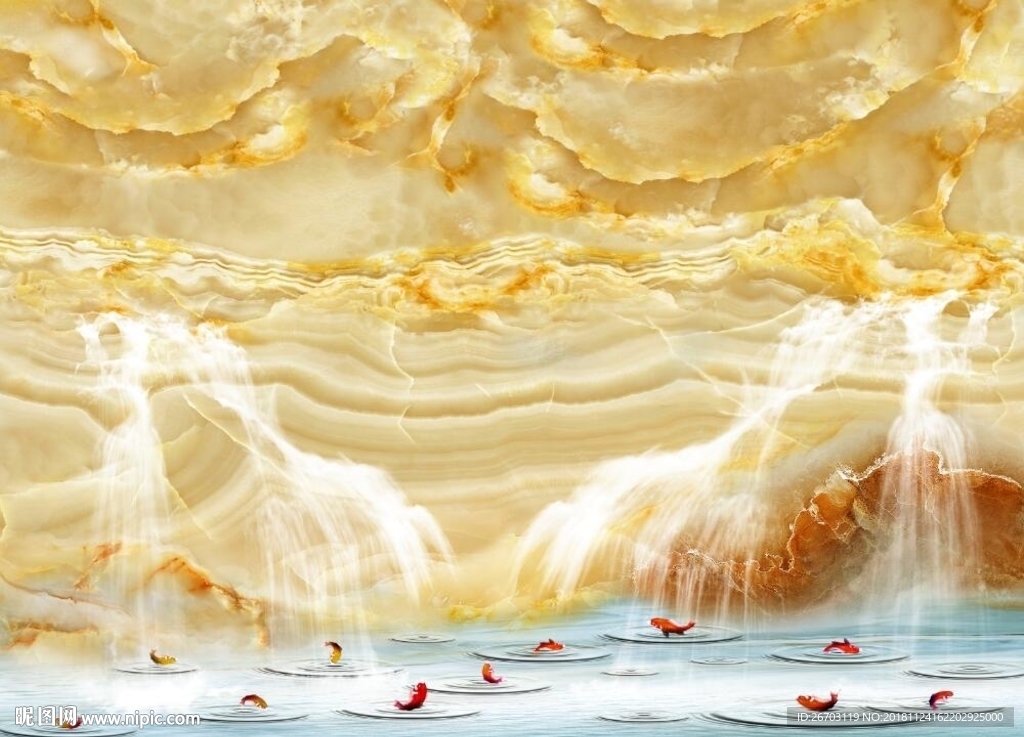 大理石山水画背景墙