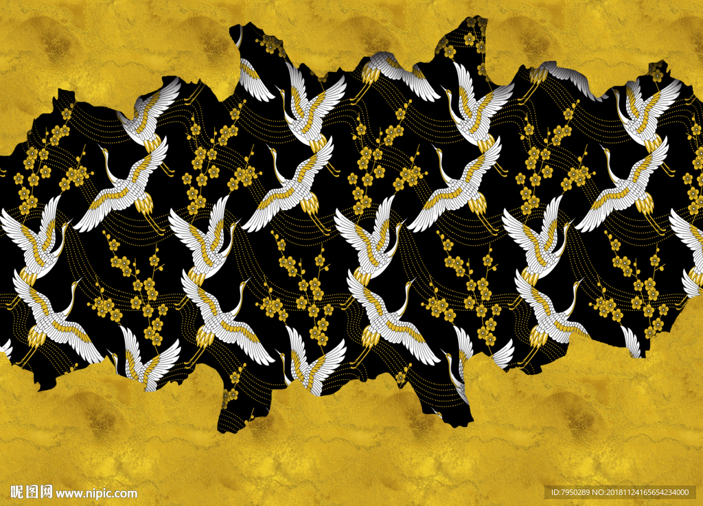 新中式简约鹤背景墙