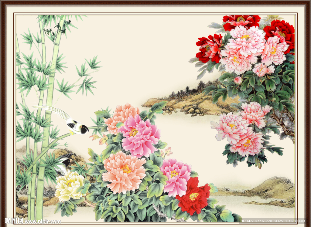 牡丹装饰画 牡丹富贵