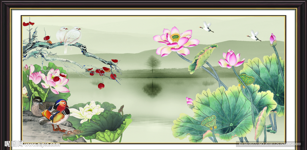 荷花图 荷花国画