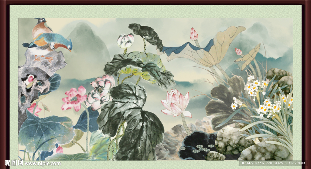 荷花图 荷花国画