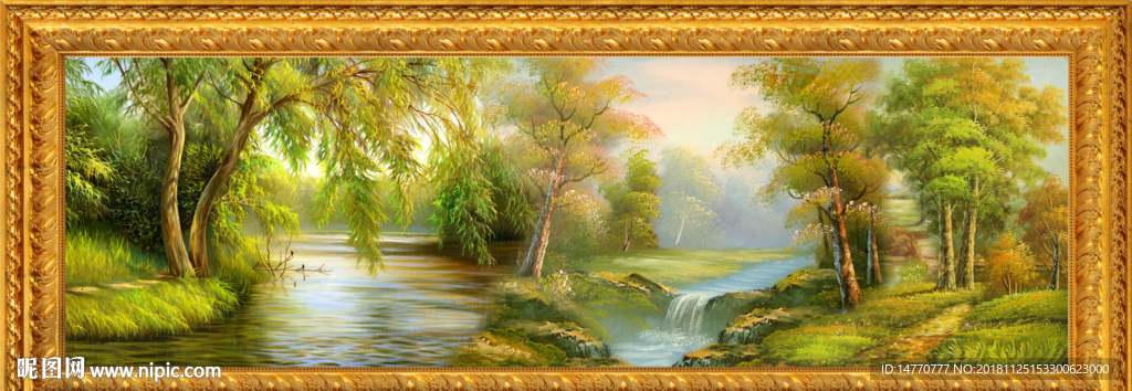 油画 流水生财 西方油画