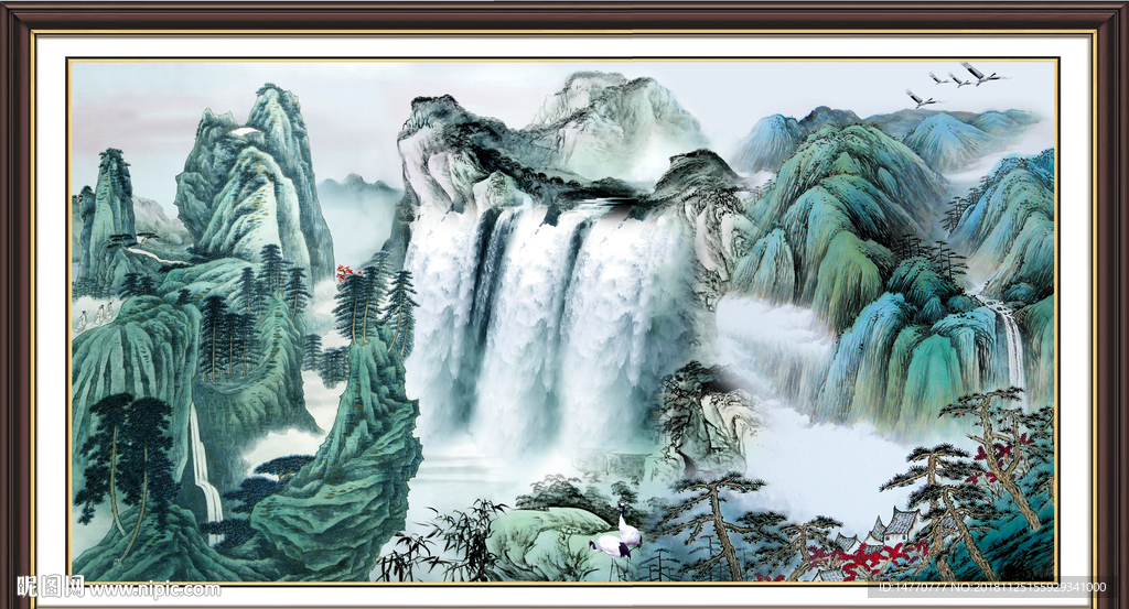 国画山水 山水画 山水 中国画