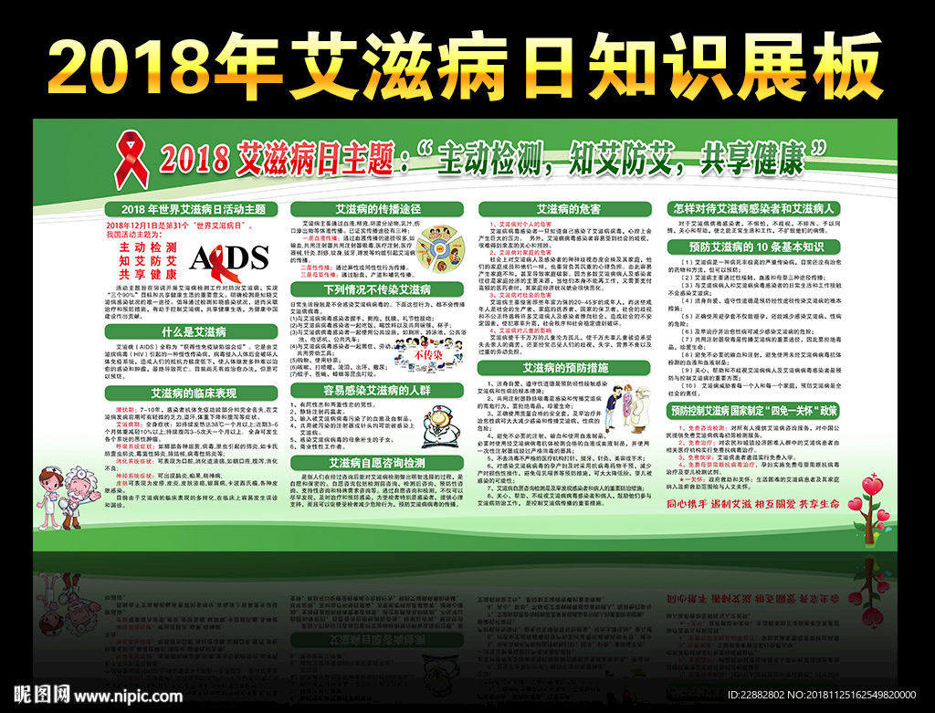 2018艾滋病日宣传栏