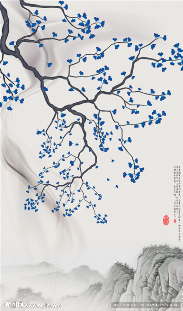 手绘工笔花鸟装饰画