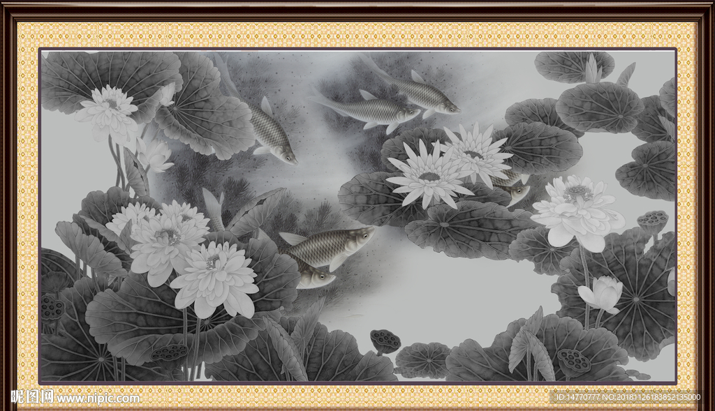 水墨荷花