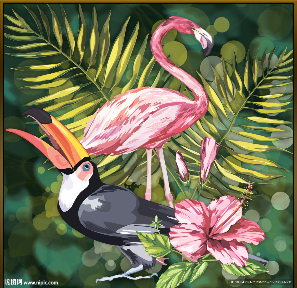 现代简约北欧小清新驼鸟装饰画