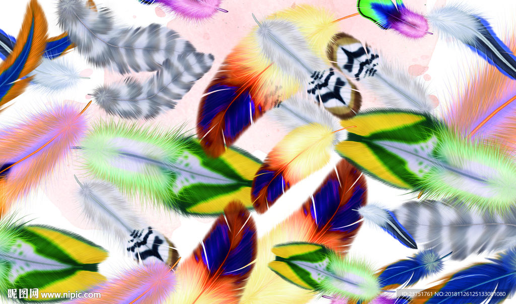 水彩羽毛