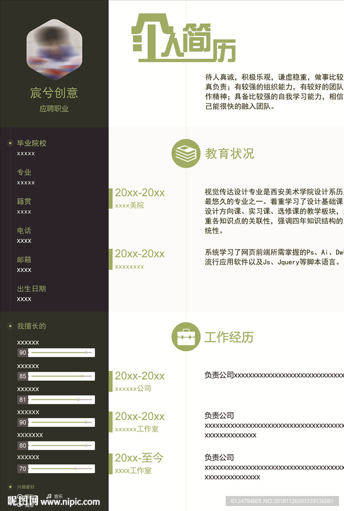 平面个人简历 设计个人简历 平