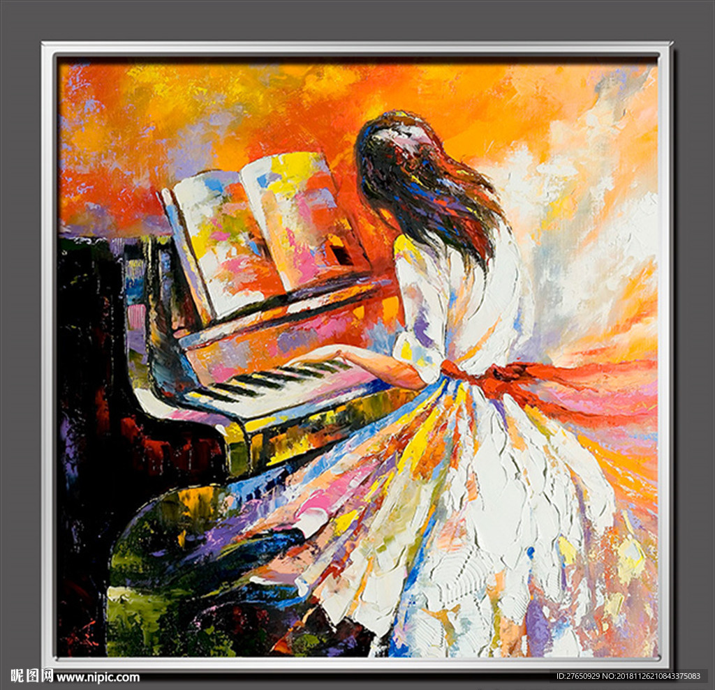 钢琴 油画