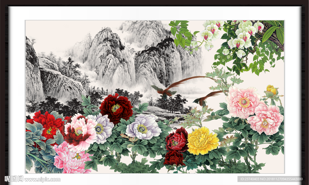 国画牡丹图