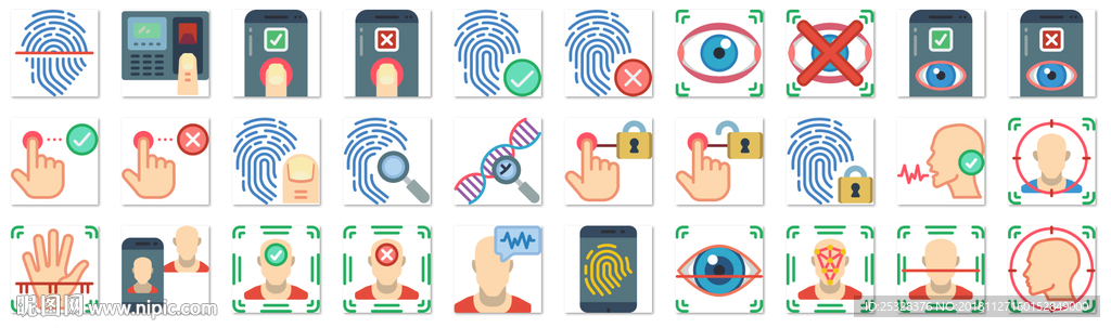 生物特征识别图标